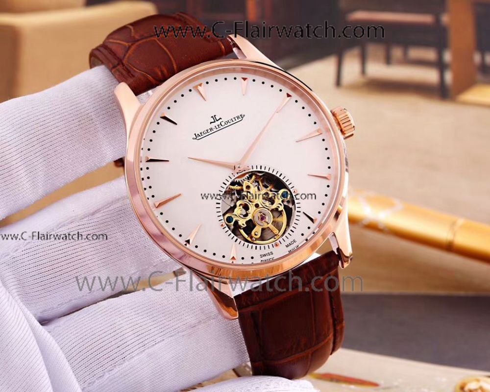 Copy Jaeger LeCoultre Rose Gold Mens Watch 43 mm